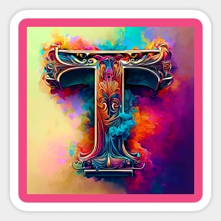 AI Art Multicolored Franciscan Tau Abstract Expressionism Sticker